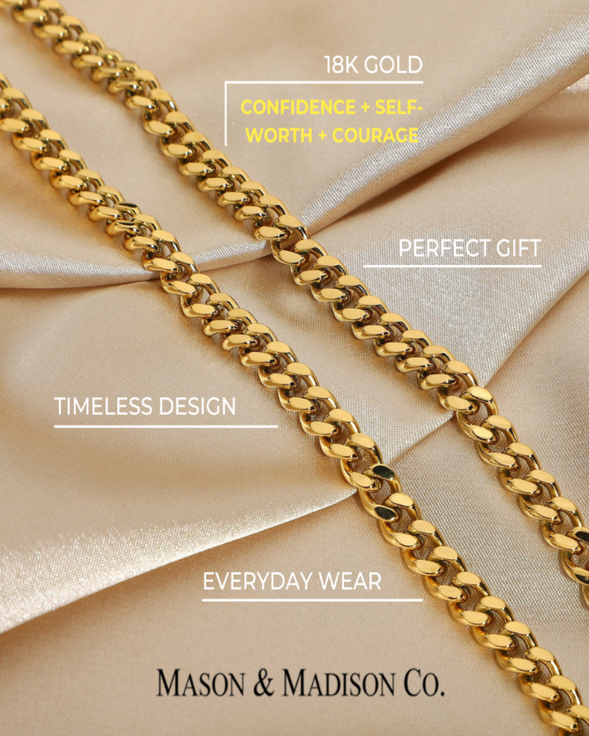 Top Gold Cable Link Chain Necklace - La Madison
